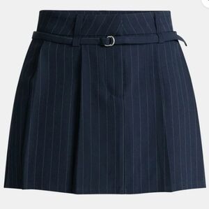 Nobo Navy Striped Pleated Mini Skirt Sz XL